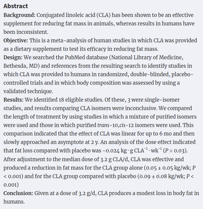CLA study Results