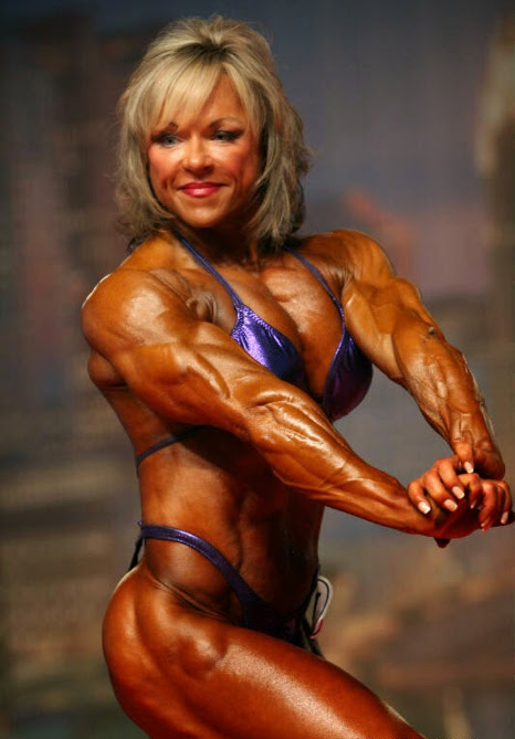 Blonde Muscular Bodybuilder Posing